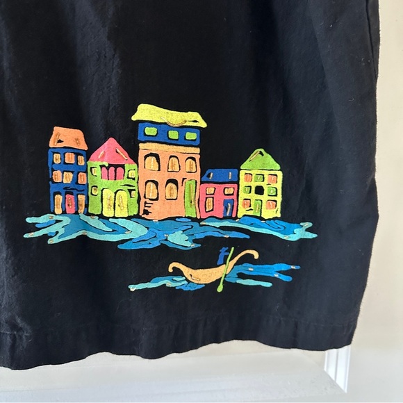 Vintage Jane Ashley Black Painted Beaded Button Up Shirt Women’s Plus Size 2X - Picture 9 of 16